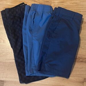 Vans Men's Black and Blue Chino Shorts Trio